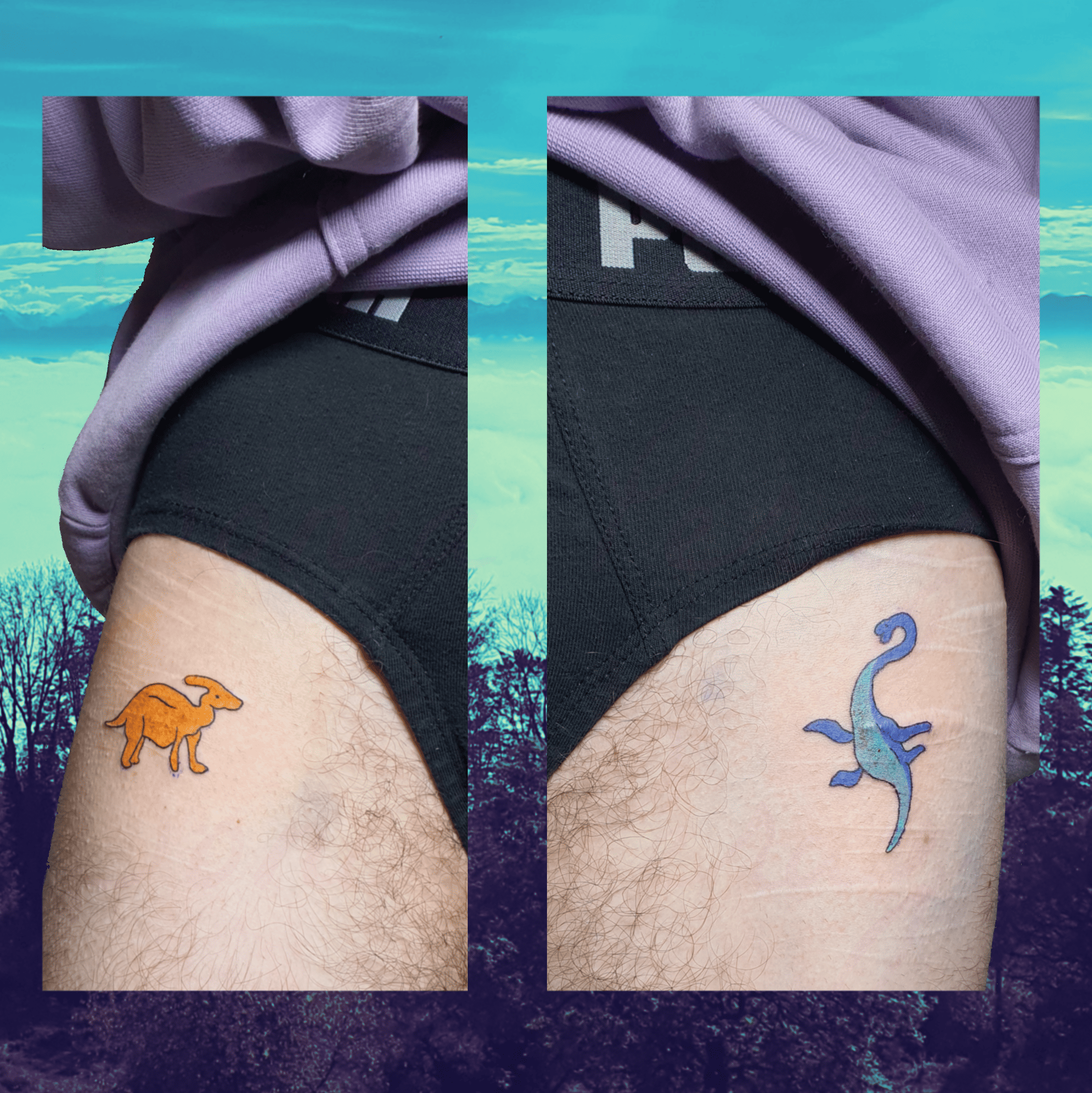 Tatouage d'un dinosaure